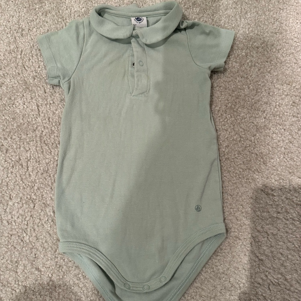 Petit Bateau Sage Green 24m Kids Bodysuit
